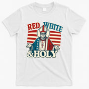 Red White & Holy Pope Leo XIV First American Pope  T-Shirt