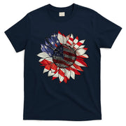 Sunflower American Flag 4th Of July Merica USA T-Shirt