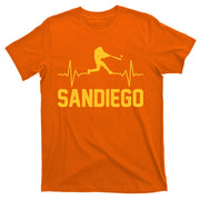 San Diego Baseball Player Heartbeat T-Shirt