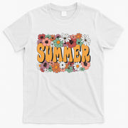 Summer Flowers Beautiful Summer Floral Retro T-Shirt