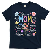 She Is Mom Bible Verses Christian Boho Floral T-Shirt