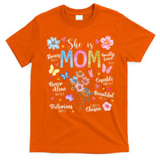 She Is Mom Bible Verses Christian Boho Floral T-Shirt
