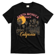 Santa Monica Beach California Summer Sunset Retro T-Shirt