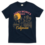 Santa Monica Beach California Summer Sunset Retro T-Shirt