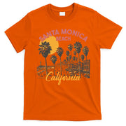Santa Monica Beach California Summer Sunset Retro T-Shirt