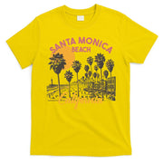Santa Monica Beach California Summer Sunset Retro T-Shirt