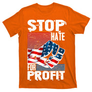 Stop Hate for Profit USA Flag Fist T-Shirt