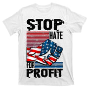 Stop Hate for Profit USA Flag Fist T-Shirt
