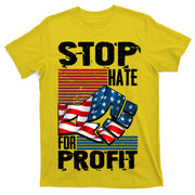 Stop Hate for Profit USA Flag Fist T-Shirt