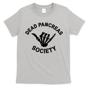 Type 1 Diabetes Awareness Dead Pancreas Society Skeleton Hand Halloween T-Shirt