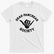 Type 1 Diabetes Awareness Dead Pancreas Society Skeleton Hand Halloween T-Shirt