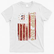 Trump 2024 Election 45 47 Vintage American Flag T-Shirt