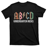 Teachers ABCD Rock Kindergarten Rocks Leopard Back To School T-Shirt
