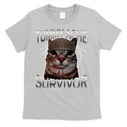 Tummy Ache Survivor Cat Meme Funny Saying Animals T-Shirt