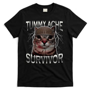 Tummy Ache Survivor Cat Meme Funny Saying Animals T-Shirt
