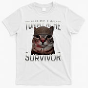 Tummy Ache Survivor Cat Meme Funny Saying Animals T-Shirt