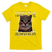 Tummy Ache Survivor Cat Meme Funny Saying Animals T-Shirt