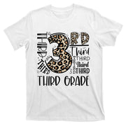 Teacher Back To School Third Grade Leopard Typography T-Shirt