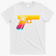Tropical Gun Lover Firearm Beach Cute Hawaiian Gift Aloha T-Shirt