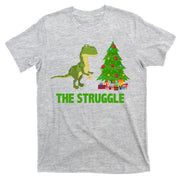 The Struggle T-rex Christmas Tree T-Shirt