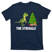 The Struggle T-rex Christmas Tree T-Shirt
