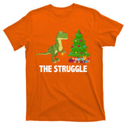 The Struggle T-rex Christmas Tree T-Shirt