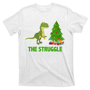 The Struggle T-rex Christmas Tree T-Shirt