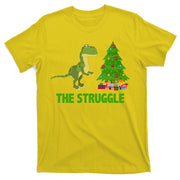 The Struggle T-rex Christmas Tree T-Shirt