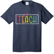 Teach Them To Be Kind Retro Back To School Teacher Life T-Shirt