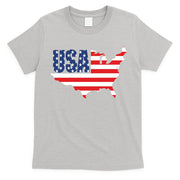 USA American US Flag Map Patriotic T-Shirt