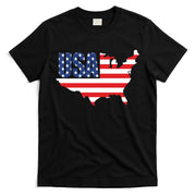 USA American US Flag Map Patriotic T-Shirt
