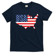 USA American US Flag Map Patriotic T-Shirt