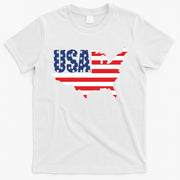 USA American US Flag Map Patriotic T-Shirt