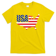 USA American US Flag Map Patriotic T-Shirt