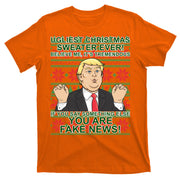 Ugly Christmas Sweater Fake News Trump T-Shirt