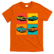 Vintage Classic Muscle Cars Pop Art Design T-Shirt