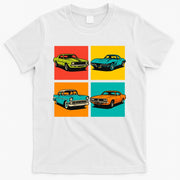 Vintage Classic Muscle Cars Pop Art Design T-Shirt