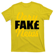 Very Fake News Black & Gold Script T-Shirt