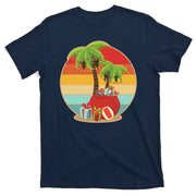 Vintage Christmas Palm Tree and Presents Christmas In July T-Shirt