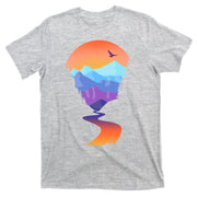 Vintage Sunset Mountain River T-Shirt