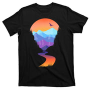 Vintage Sunset Mountain River T-Shirt