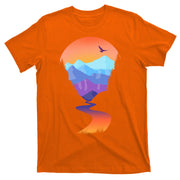 Vintage Sunset Mountain River T-Shirt