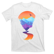 Vintage Sunset Mountain River T-Shirt