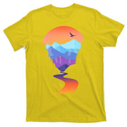 Vintage Sunset Mountain River T-Shirt