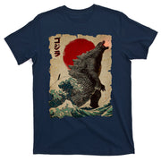 Vintage Japanese Godzilla Great Wave Poster T-Shirt