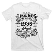 Vintage Scroll Legends Were Born In 1935 Aged Perfectly 90th Birthday T-Shirt