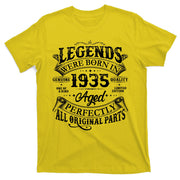Vintage Scroll Legends Were Born In 1935 Aged Perfectly 90th Birthday T-Shirt