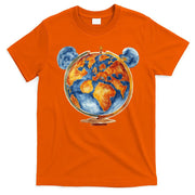 Watercolor Mouse Earth World Globe T-Shirt