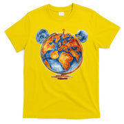 Watercolor Mouse Earth World Globe T-Shirt