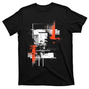 White Orange Abstract Graphic S 6xl Graphic T-Shirt